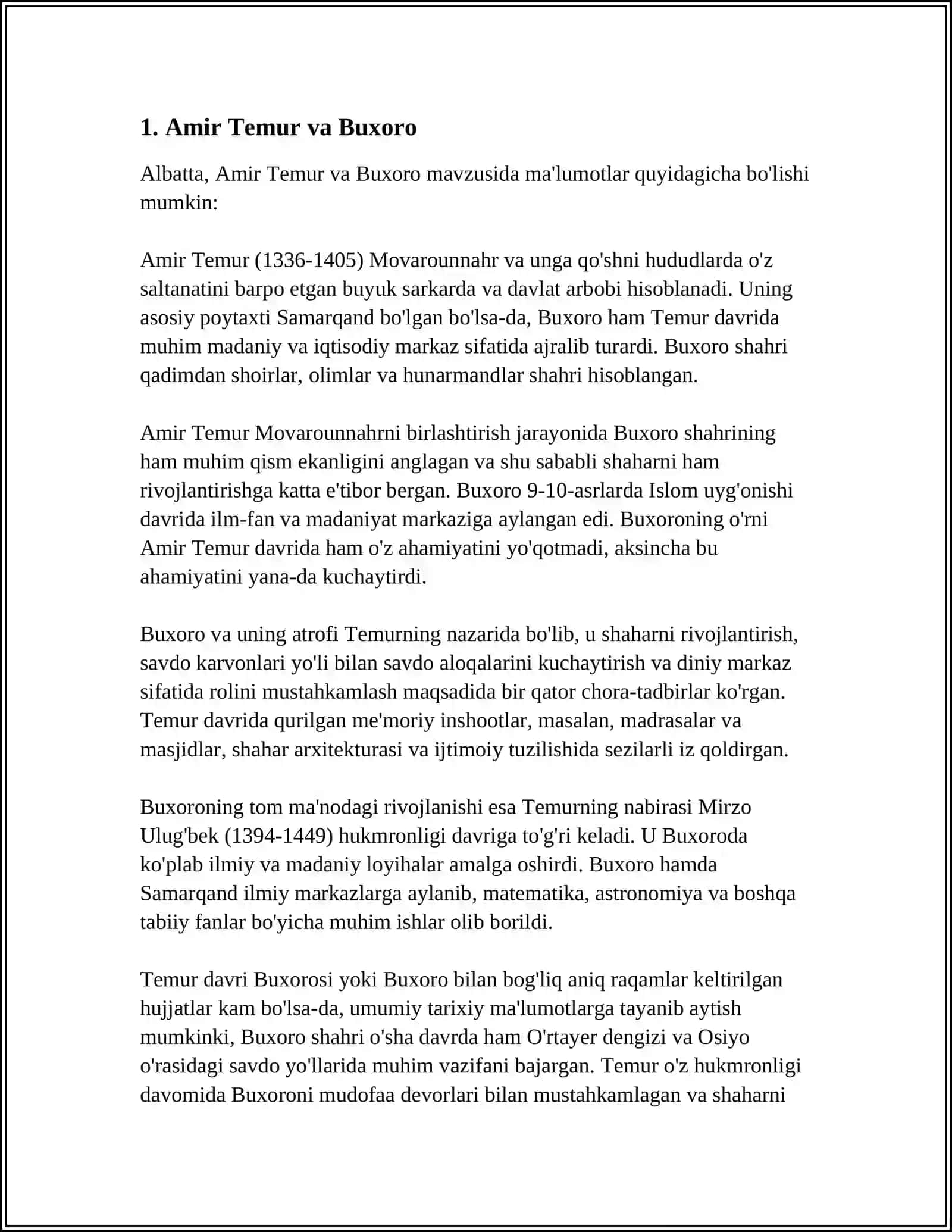 Amir Temur Mamlakati 3