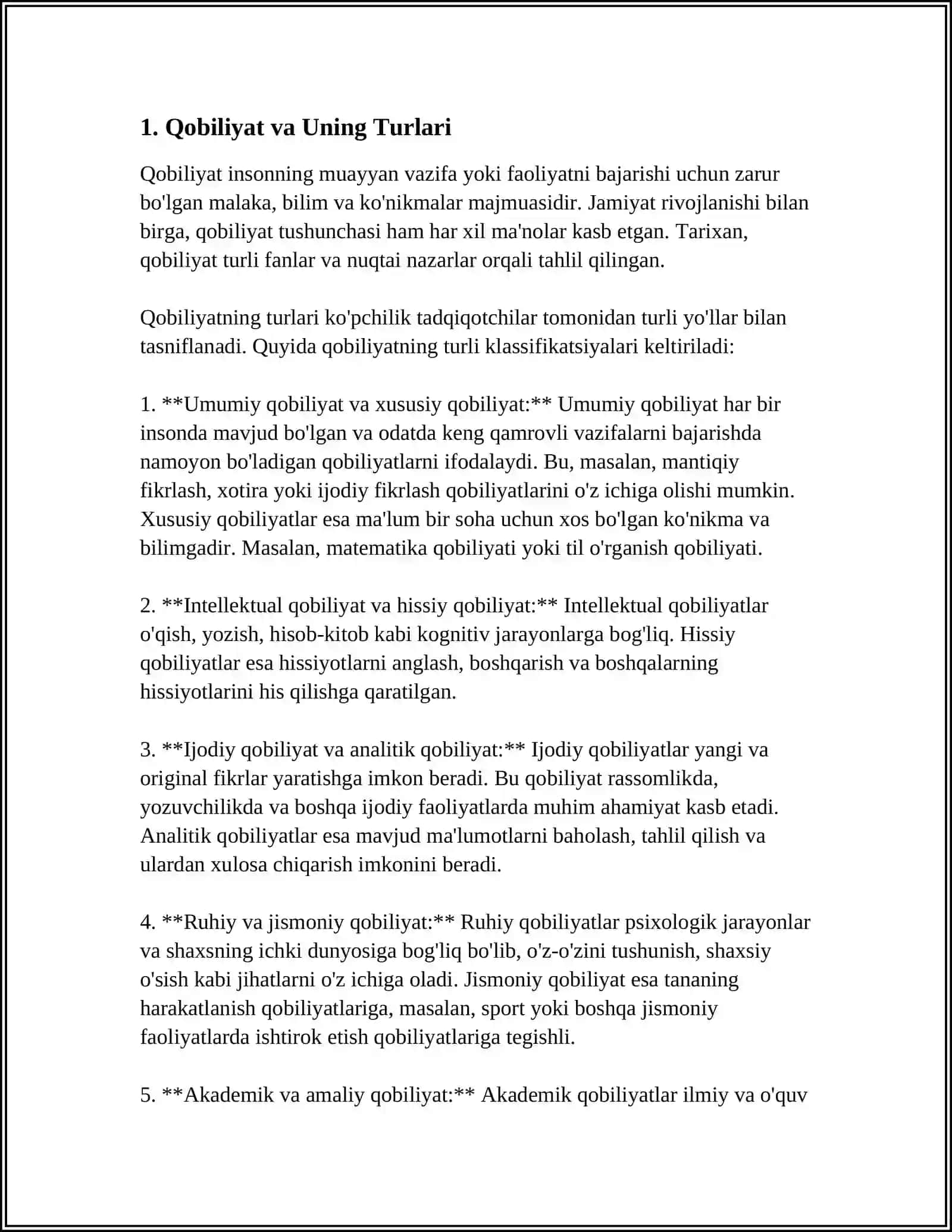QOBILYAT, ISTEDOD, GENIYLIK 3