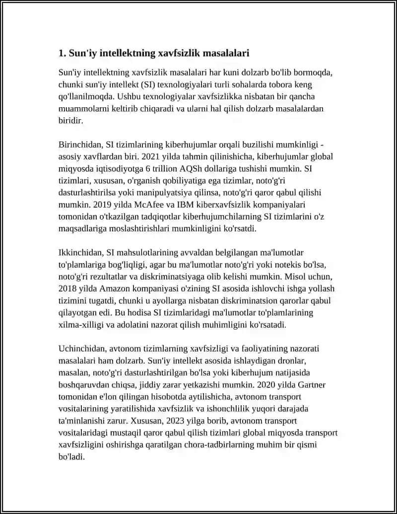 SUN’IY INTELLEKT – XAVF, QULAYLIK VA KELAJAKDAGI O‘ZGARISHLAR 3