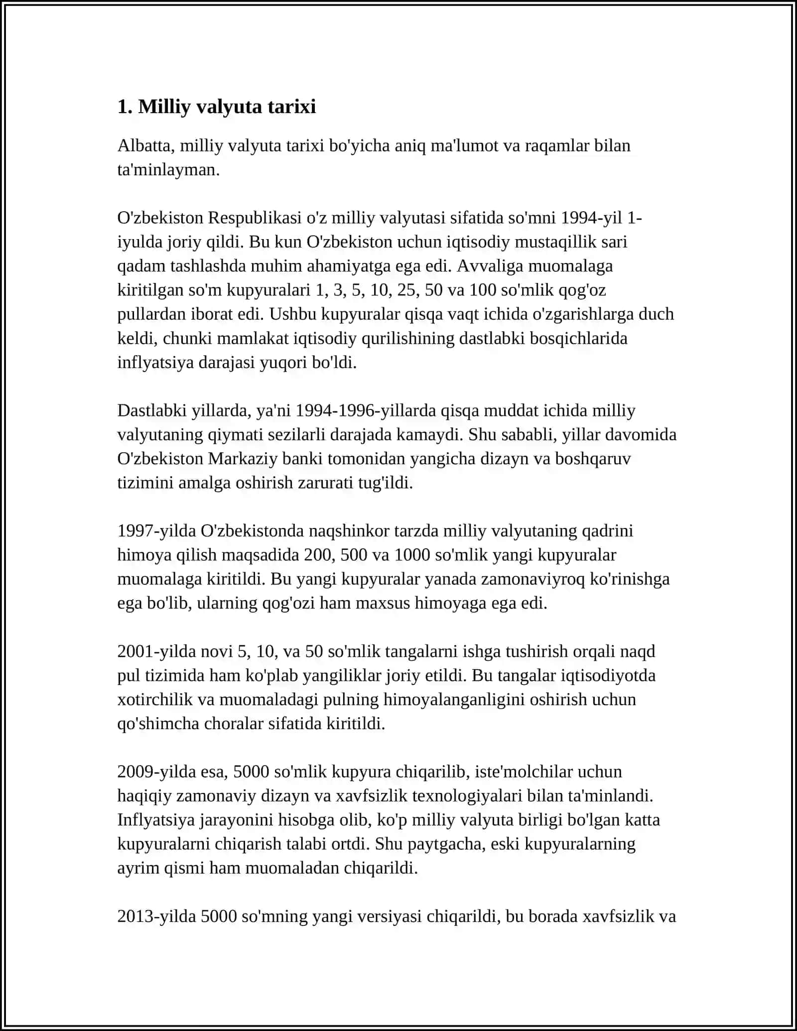 O'ZBEKISTON RESPUBLIKASI PUL TIZIMI 3