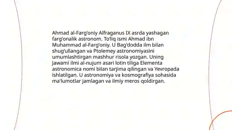 Ahmad al-Fargʻoniy va uning merosi 3