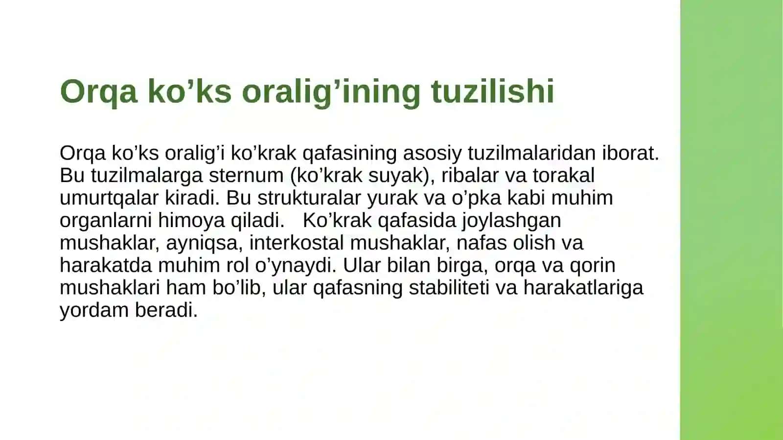 Orqa ko’ks oralig’i a’zolari klinik anatomiyasi 3