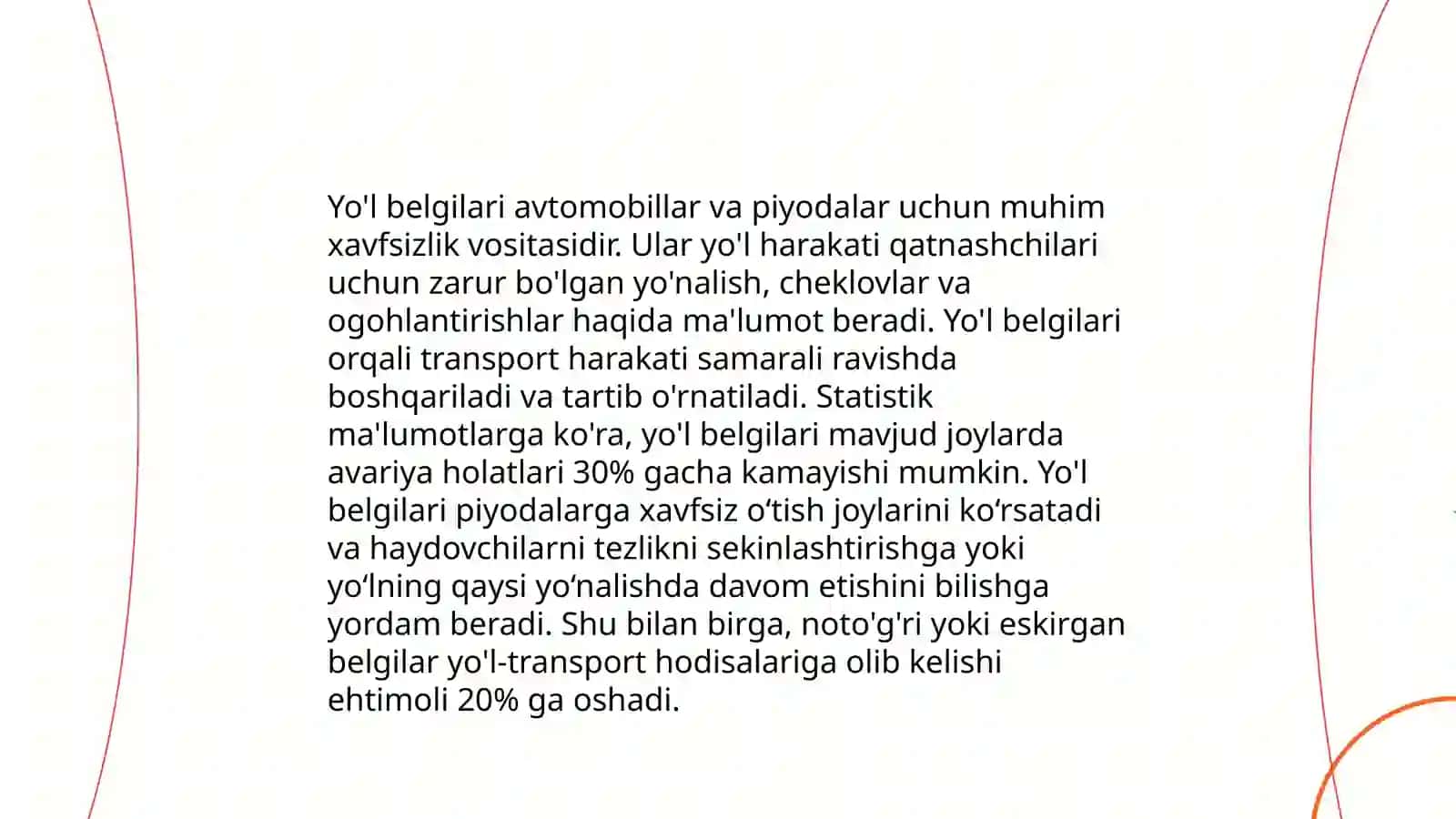 Yo'l belgilari va ularning ahamiyati 3