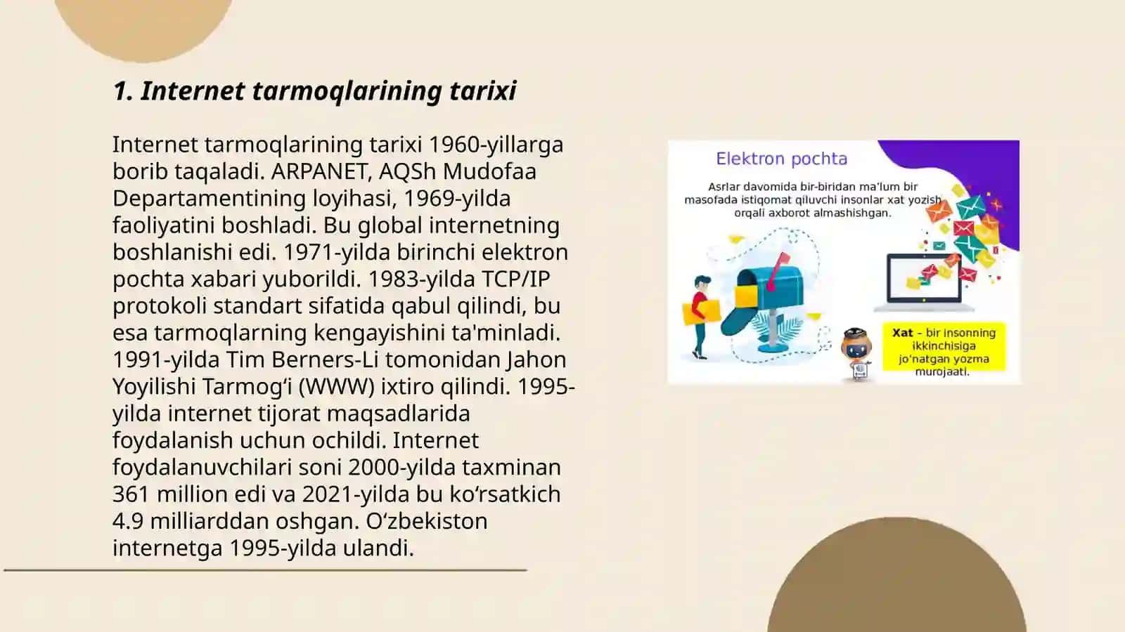 Internet tarmogʻi va Elektron pochta 3
