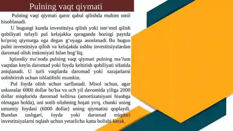 Loyihani baholash usullari 3