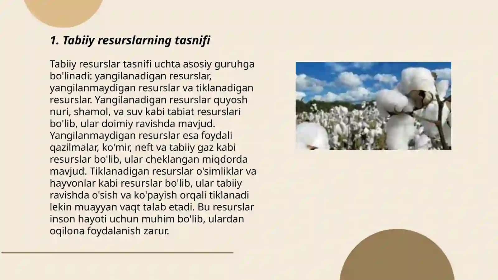 Tabiiy resurslar va ularning turlari 3