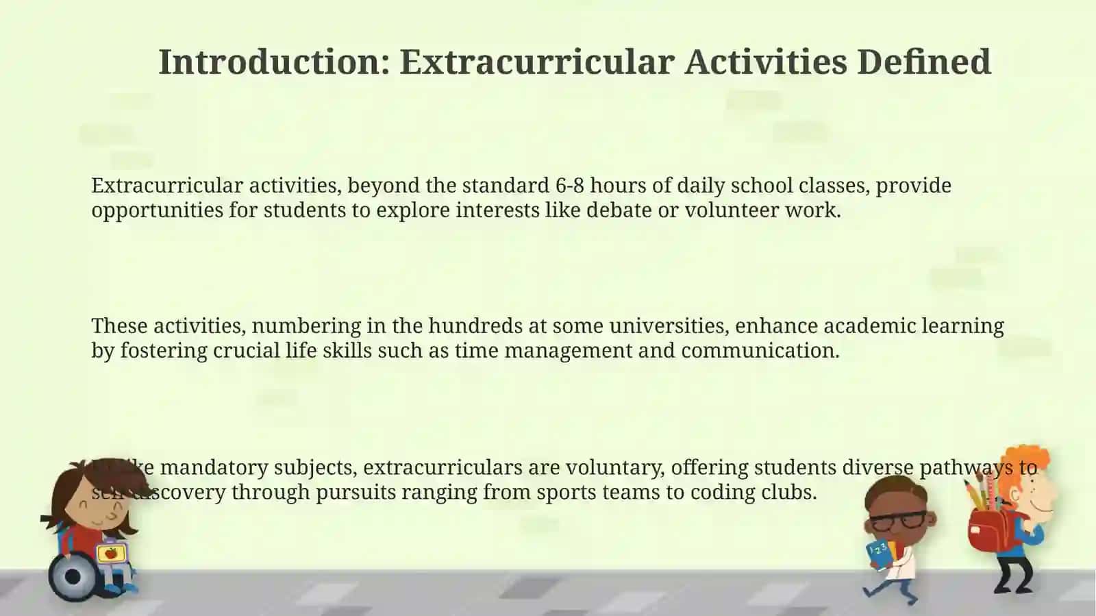 Organization of extracurricular activities in English 3