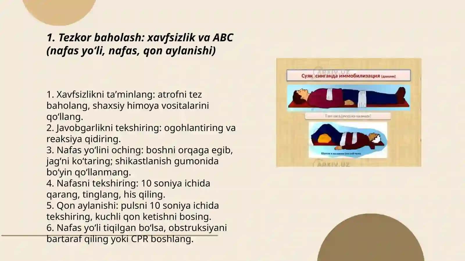 Jarohatlanganda birinchi yordam koʻrsatish 3