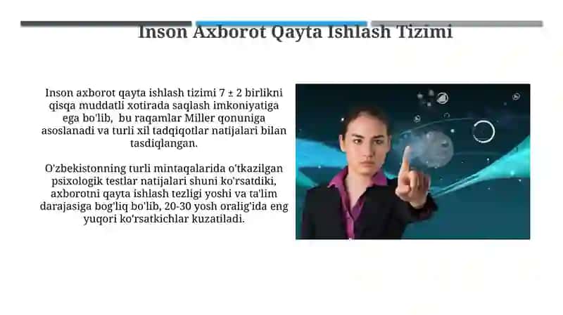 Inson Axborot Qayta Ishlash Tizimi 3