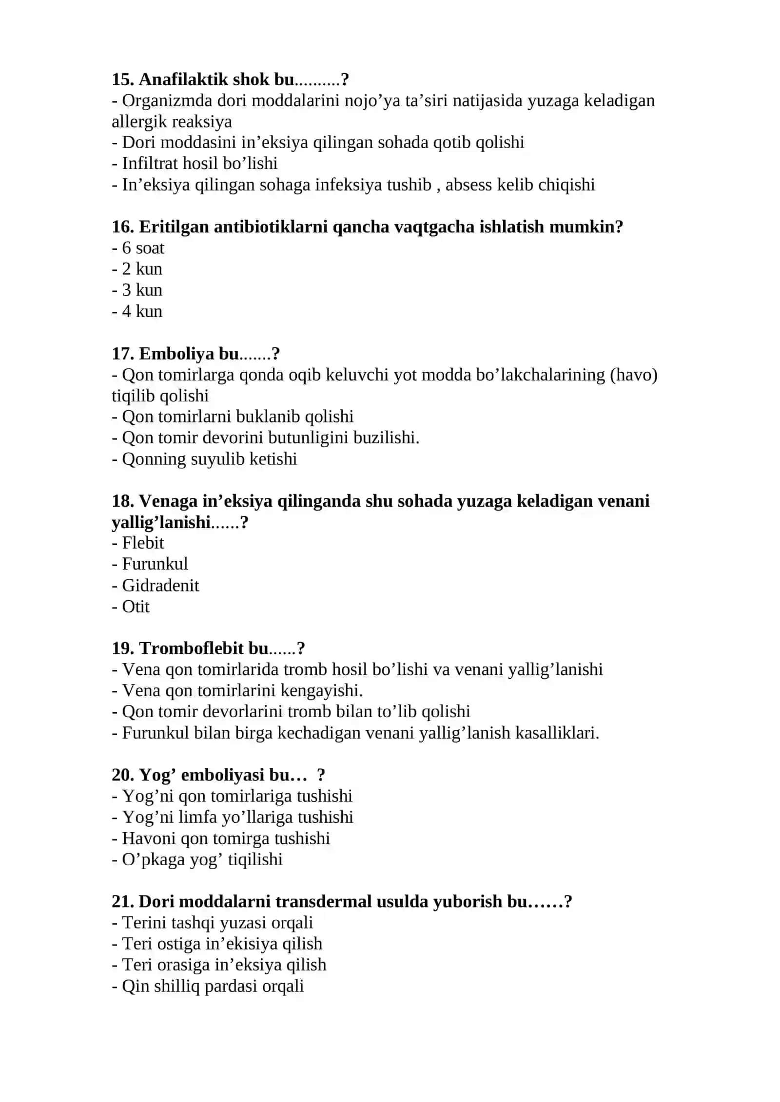 2026 HAMSHIRALIK ISHI TEST SAVOLLARI 3