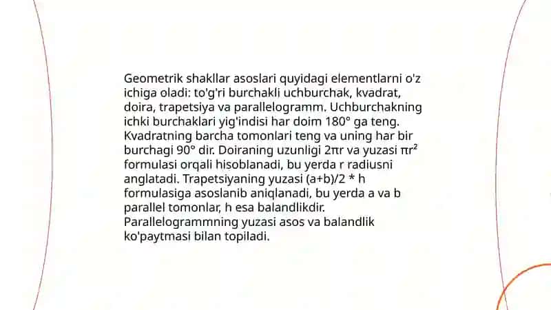 Geometrik shakllar bilan ishlash usullari 3
