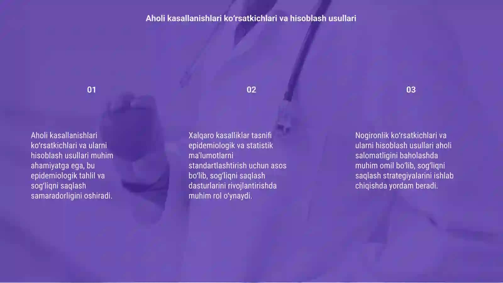 Aholi kasallanishlari ko‘rsatkichlari va hisoblash usullari 3
