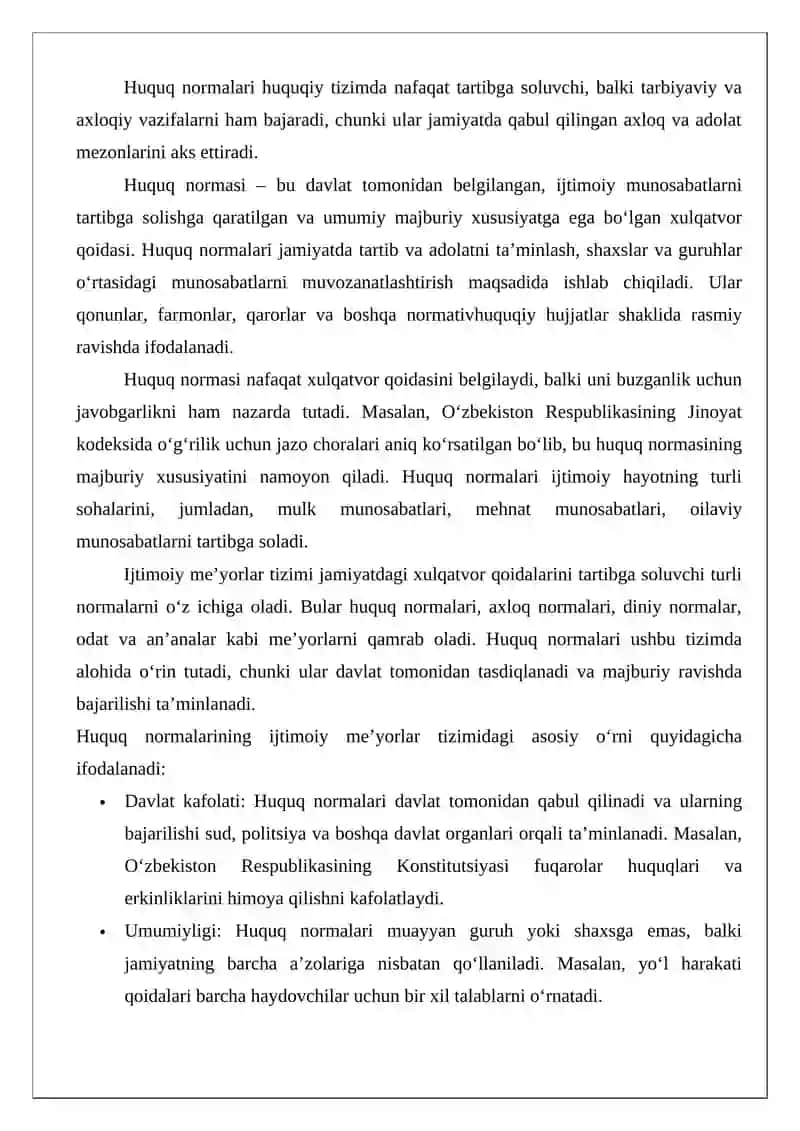 Huquq normalari tushunchasi, belgilari 3