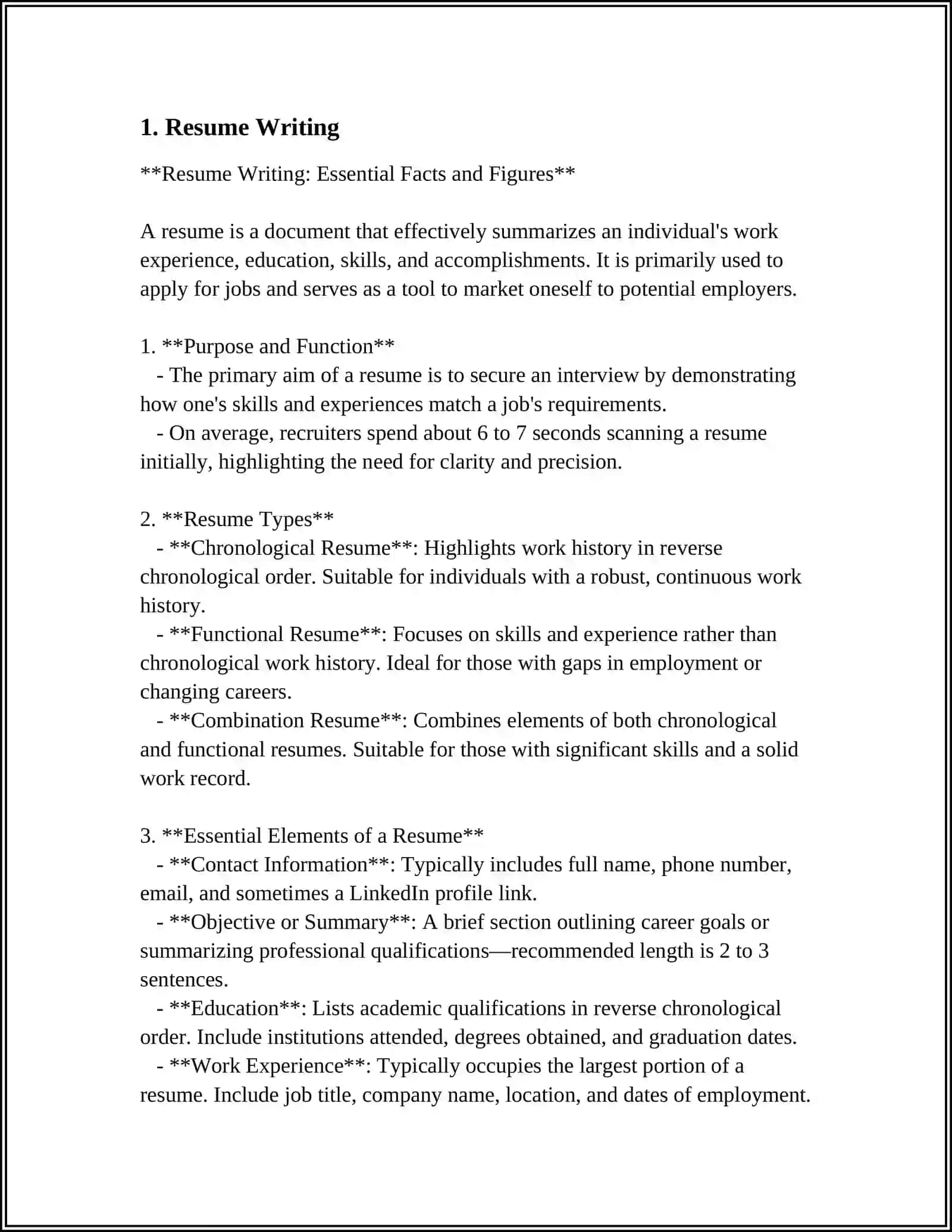 Resume Writing: Essential Facts and Figures 3