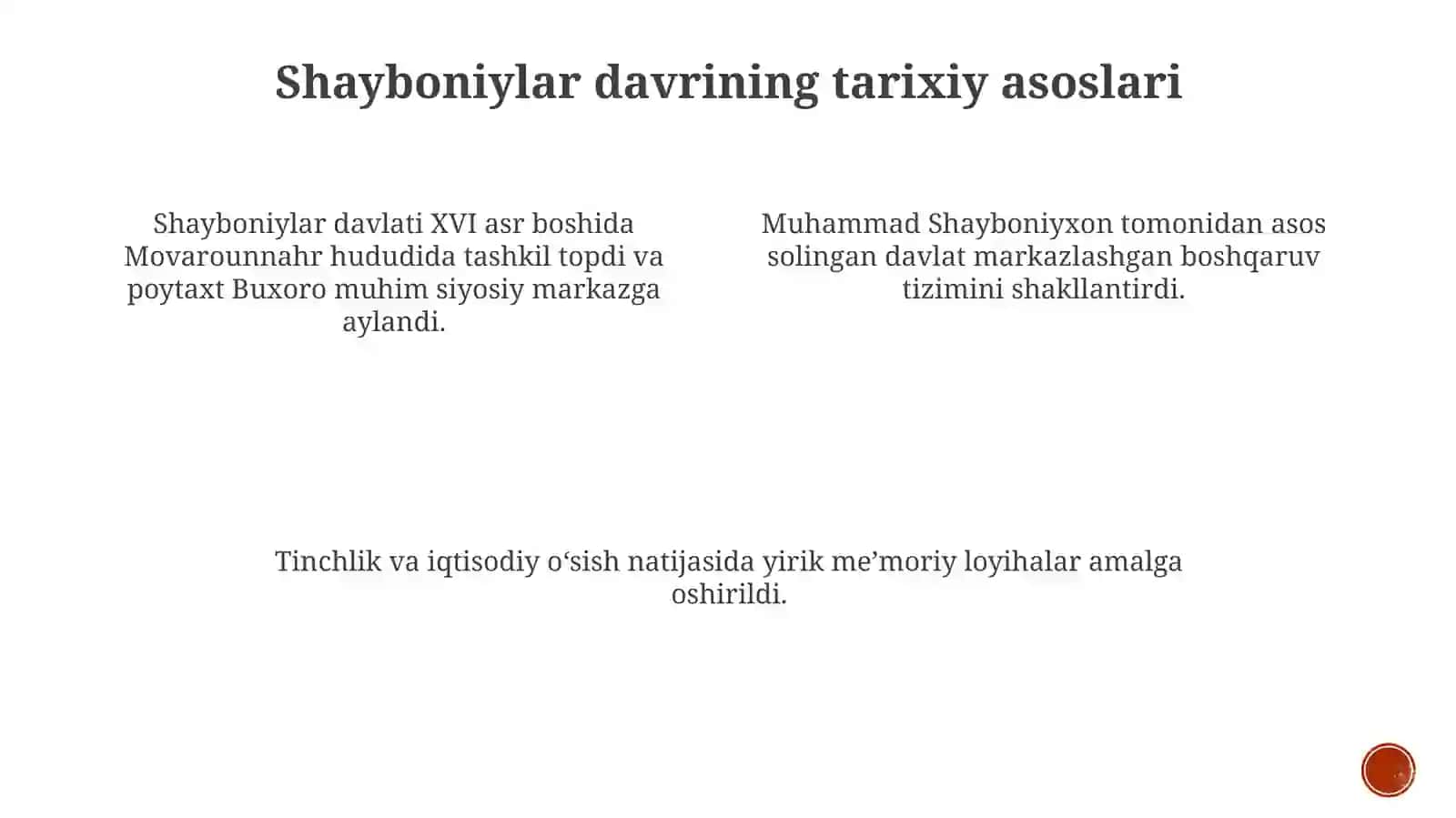 Shayboniylar davrida memorchilik 3