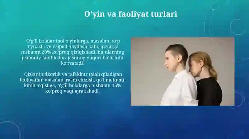 O'gil va qiz bolalarda gender farqlar 3