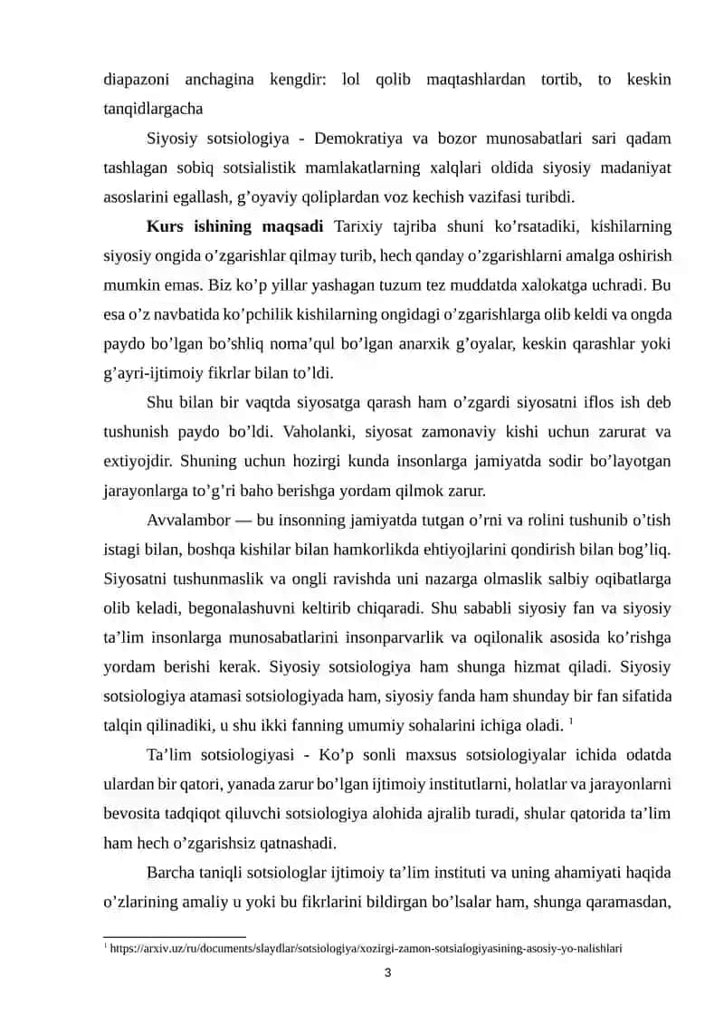 HOZIRGI ZAMON SOTSIOLOGIYASINING ASOSIY YÒNALISHLARI 3