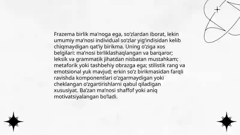Frazema birlik ma'noga ega 3