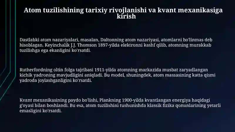 Atom tuzilishi nazariyasi va kvant mexanikasi 3