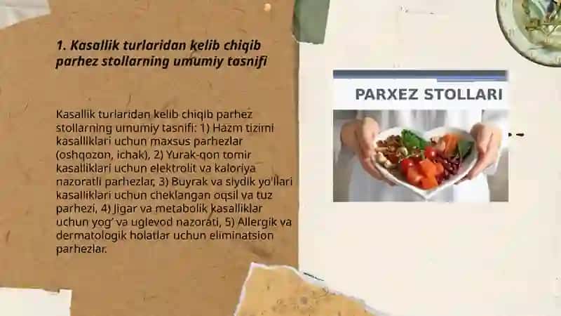 Parhez stollari 3
