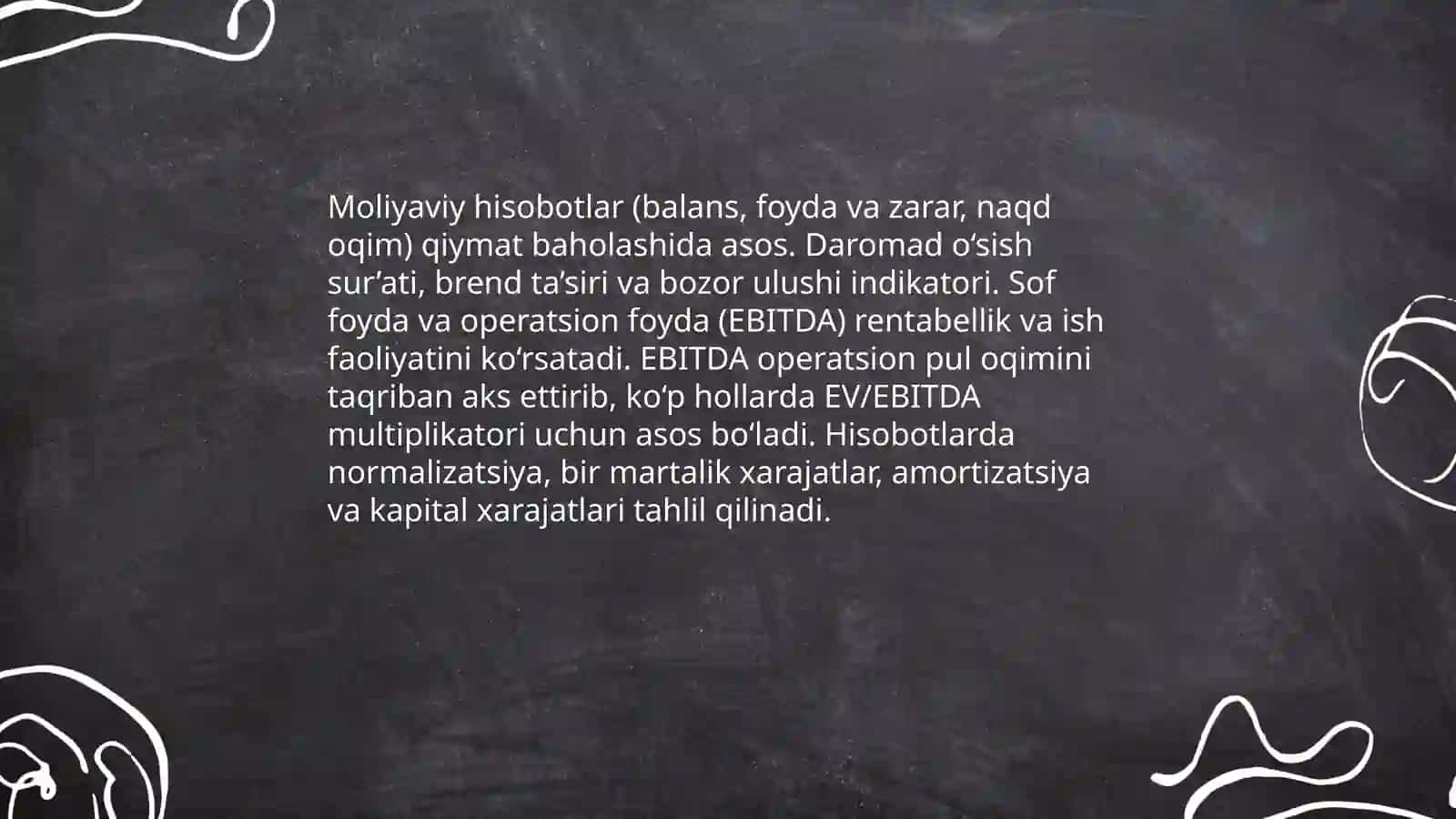 Biznes qiymatini baholashda hisobga olinadigan omillar 3