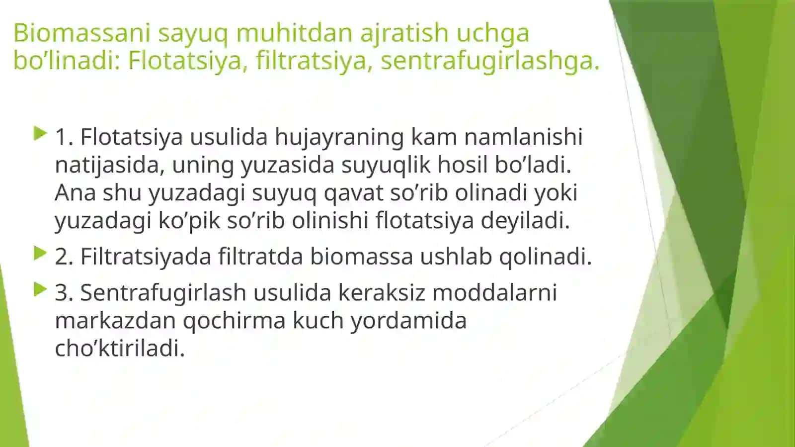 Mahsulotni ajratish va tozalash 3