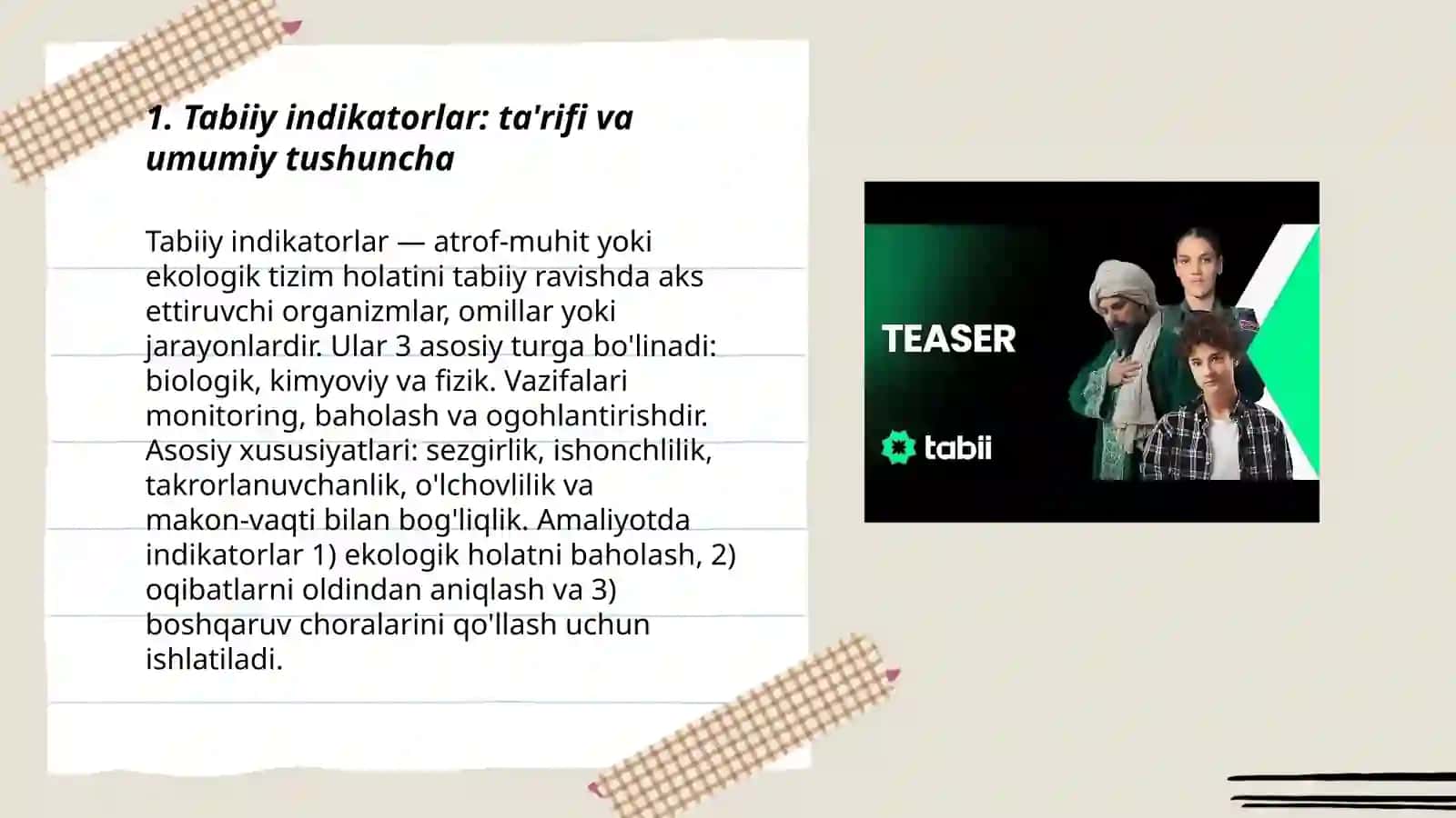 Tabiiy indikatorlar 3