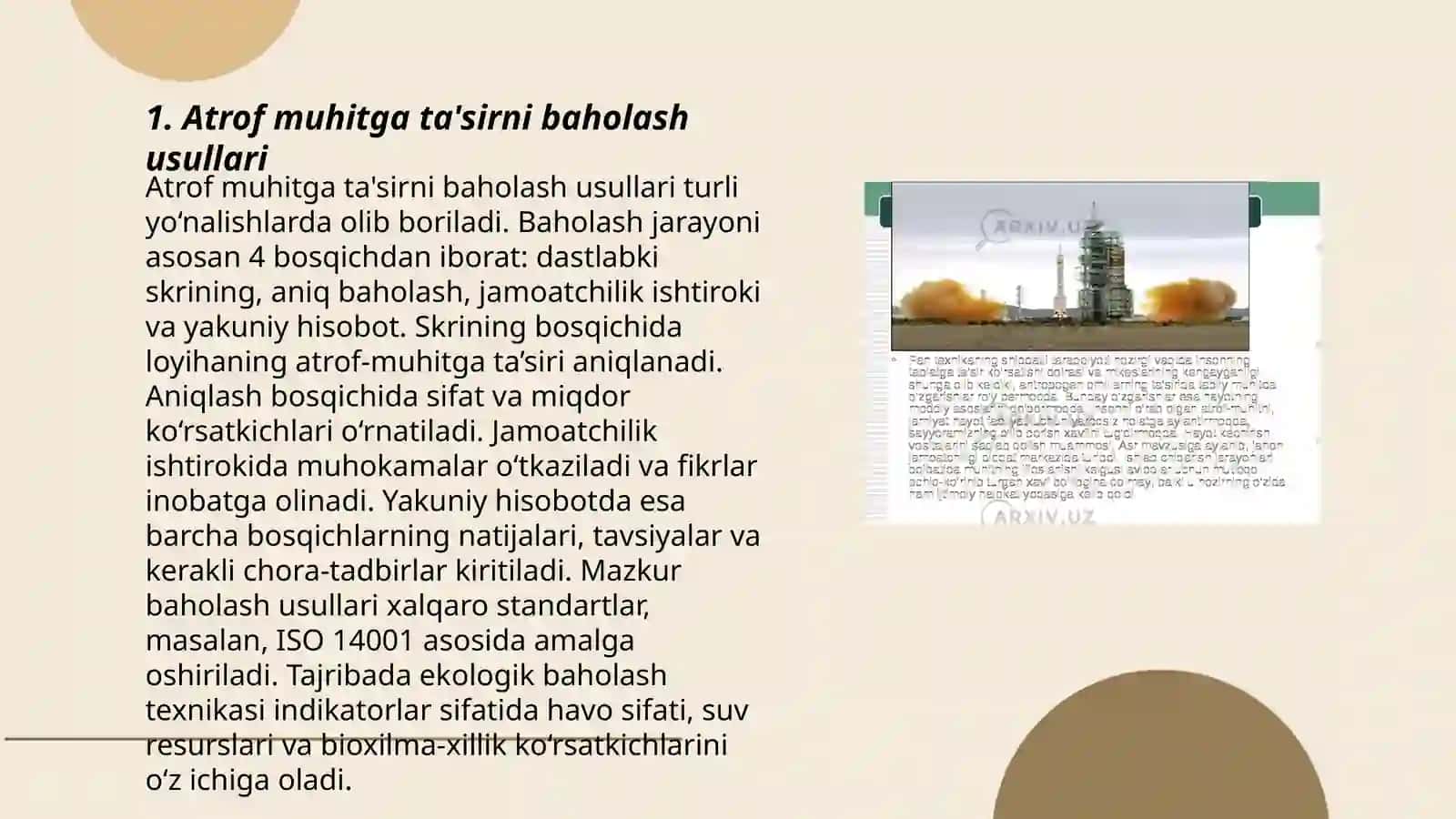 Atrof muhitga ta‘sirni baholash usullari 3