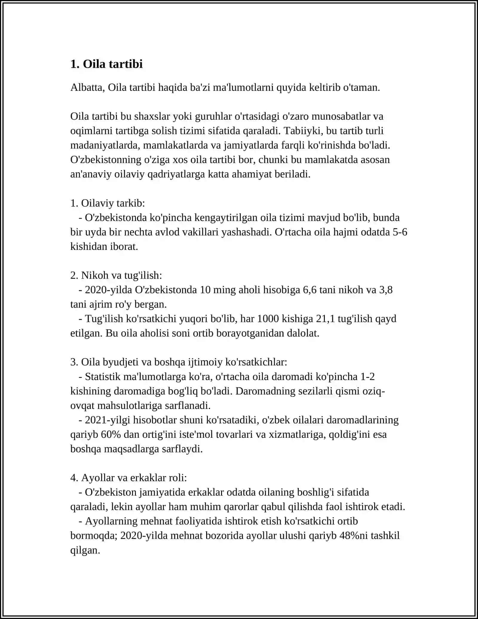 Oila tartibi 3