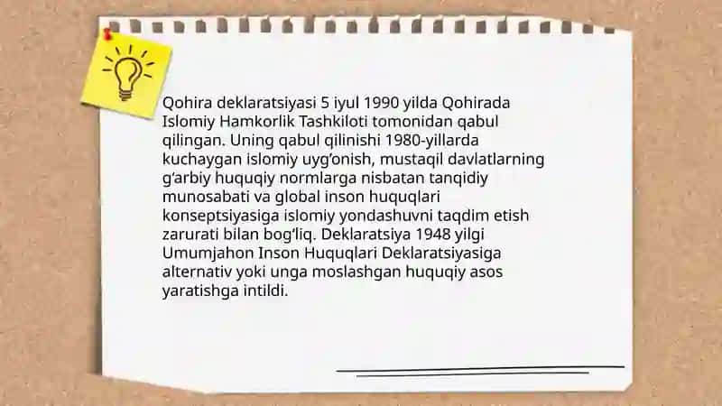 Qohira deklaratsiyasi tarixi va mazmuni 3