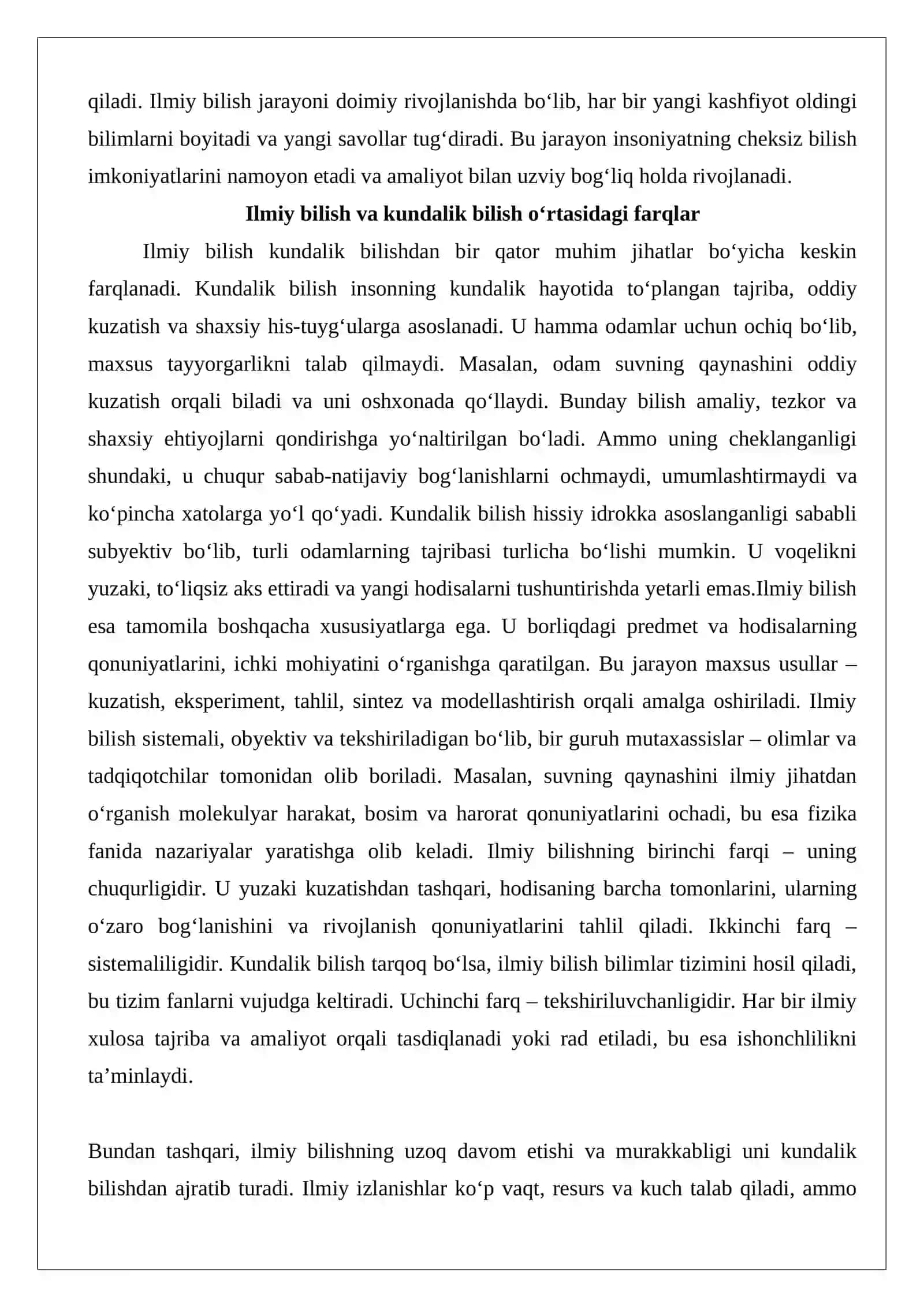 Ilmiy bilishning o‘ziga xos xususiyatlari 3