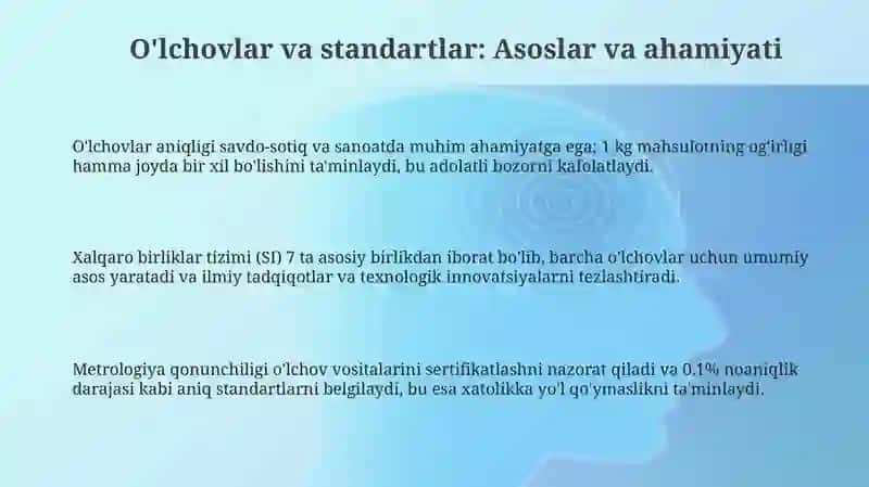 O'lchashlar birligini ta'minlash va etalonlar 3