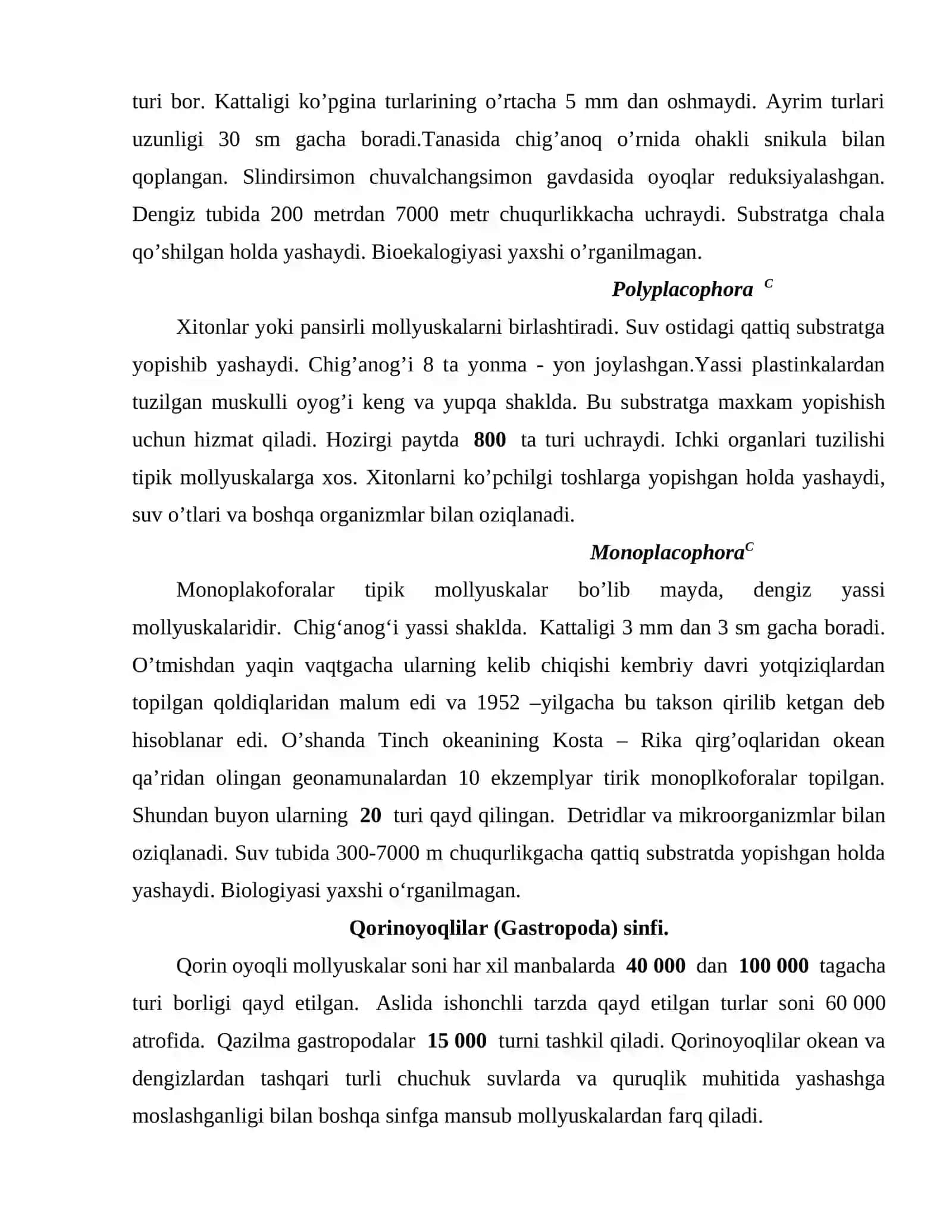 Mollyuskalarning tipining umumiy tasnifi 3