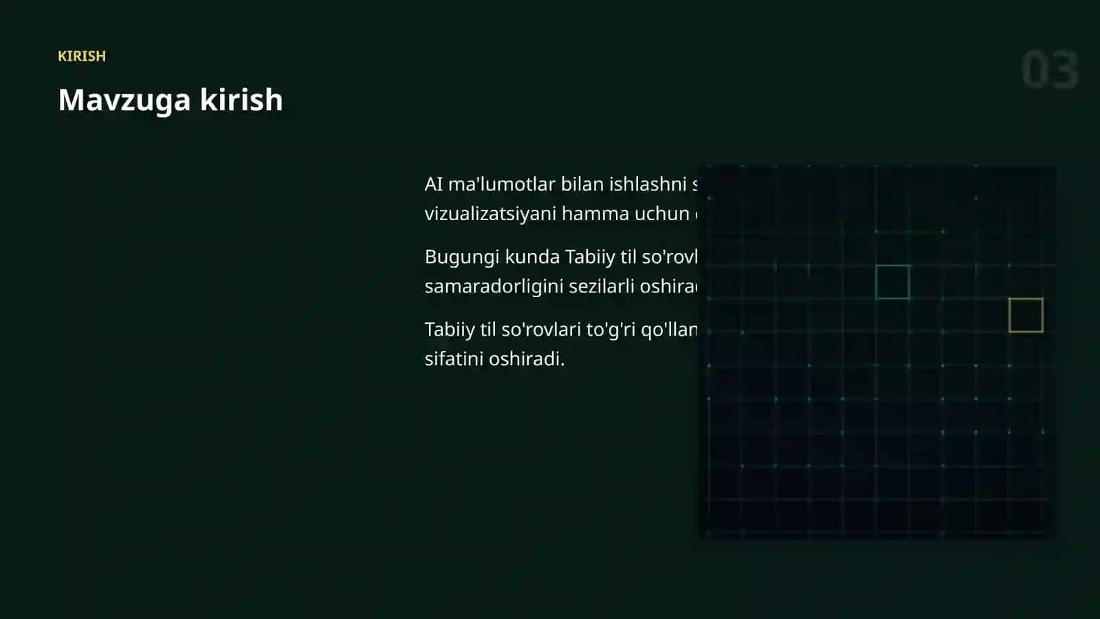 MA'LUMOTLAR BILAN ISHLASH 3