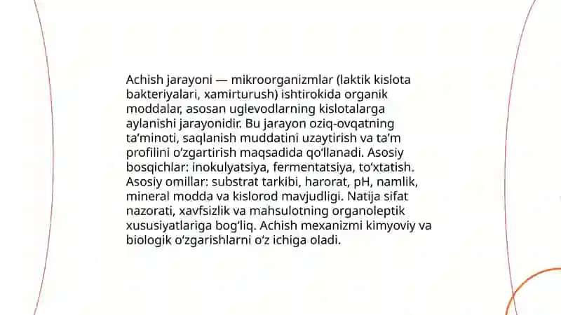 Achish Jarayonining Borishi va Ularning Turlari 3