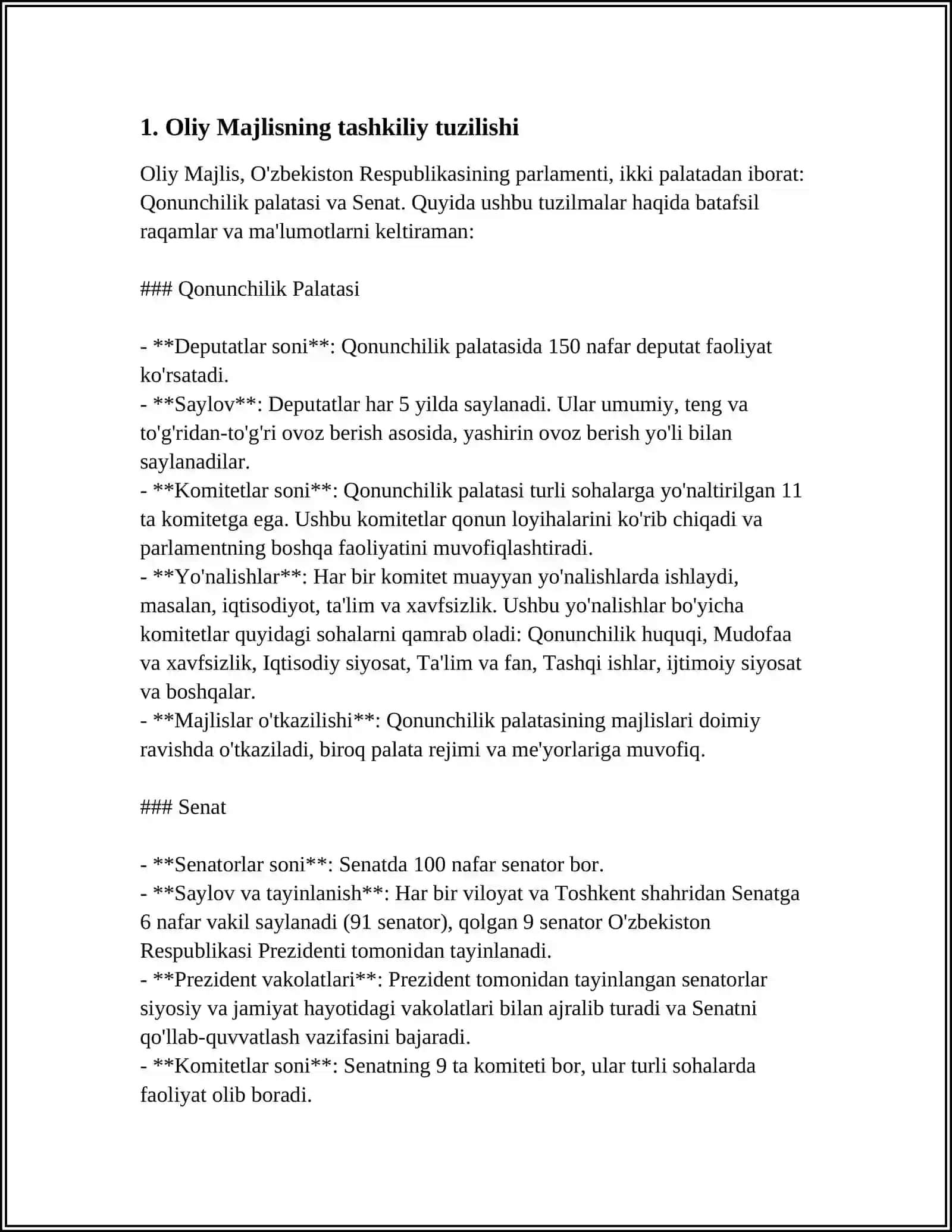 Oliy Majlisning tashkiliy tuzilishi 3