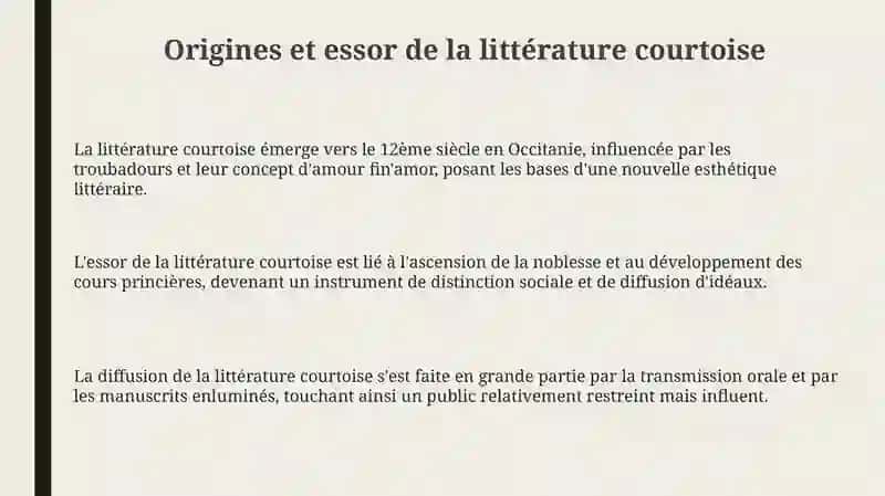 La littérature chevaleresque ou courteous 3