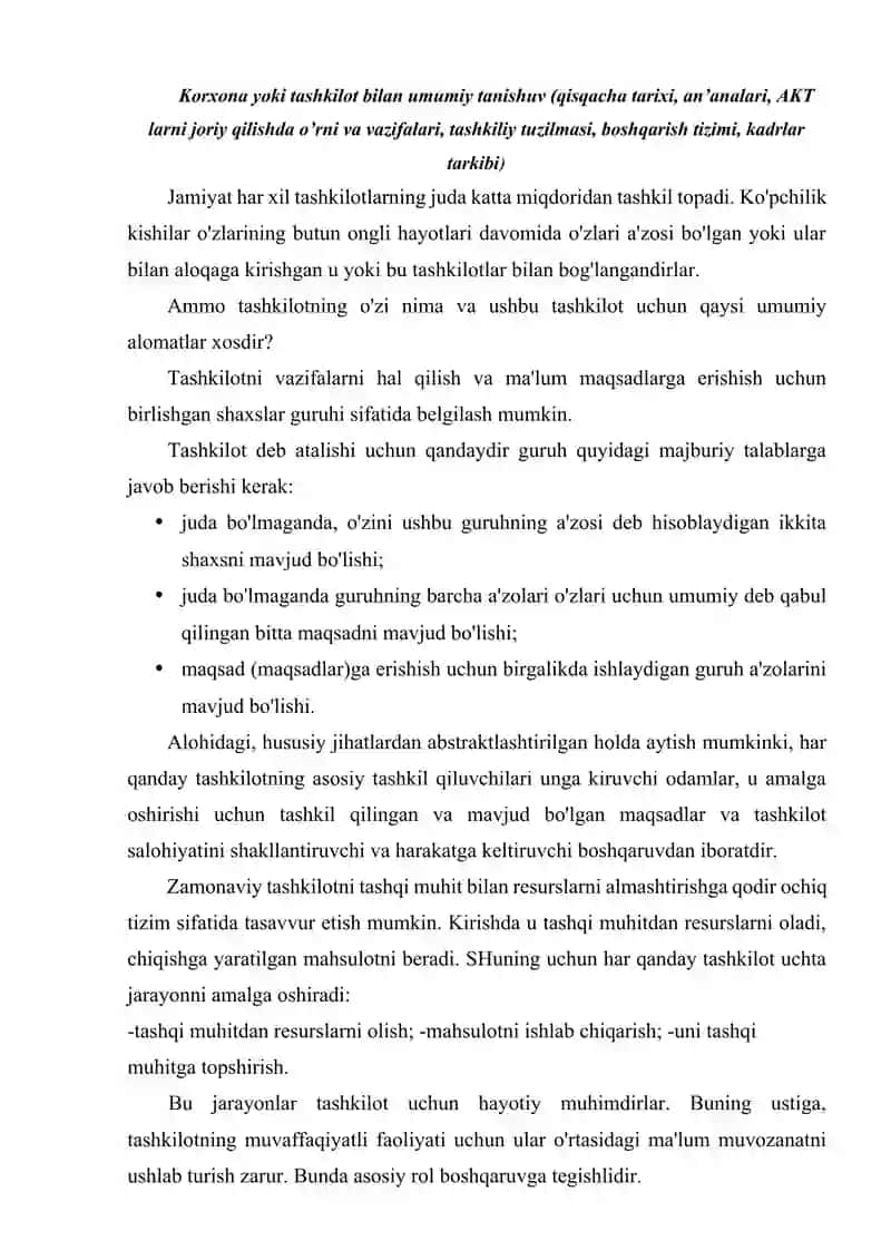 Ishlab chiqarish malakaviy amaliyot hisoboti 3