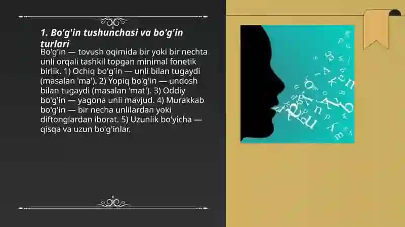 Bo'g'in, urg'u, intanatsiya 3