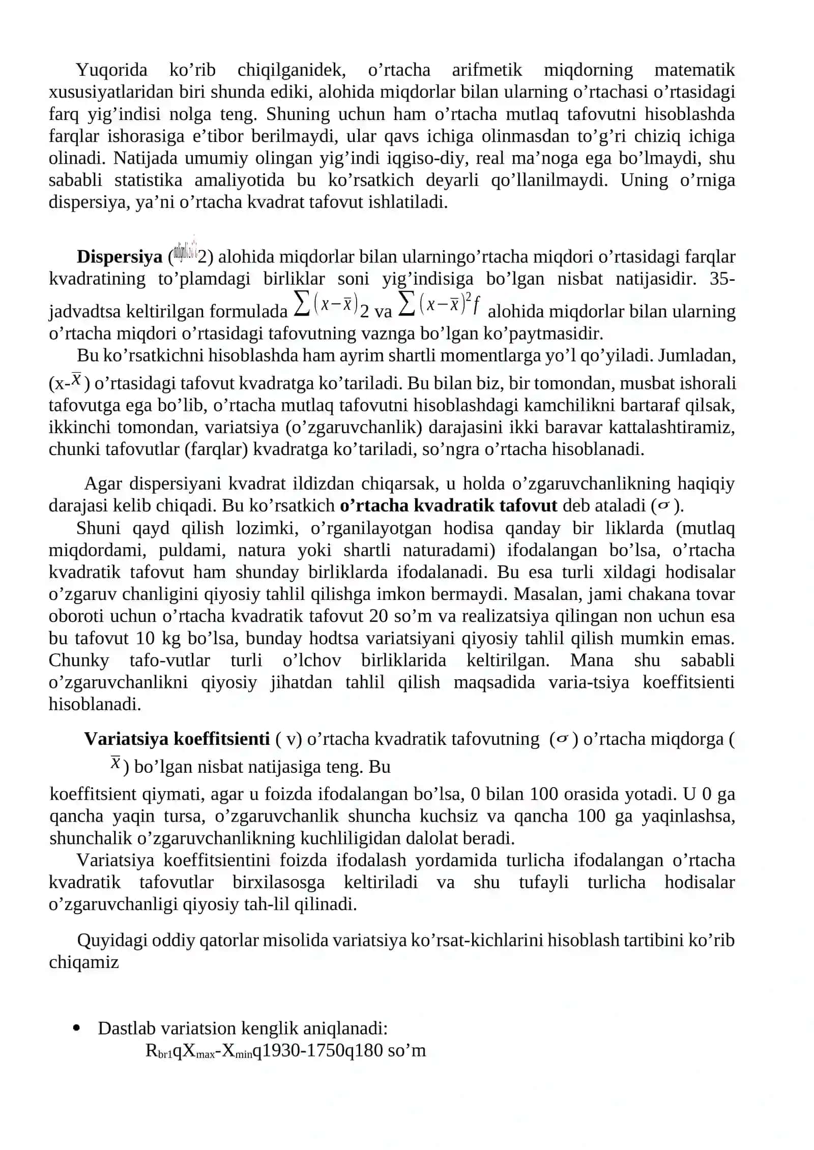 Variatsiya, asimmetriya va ekstsess ko’rsatkichlari 3