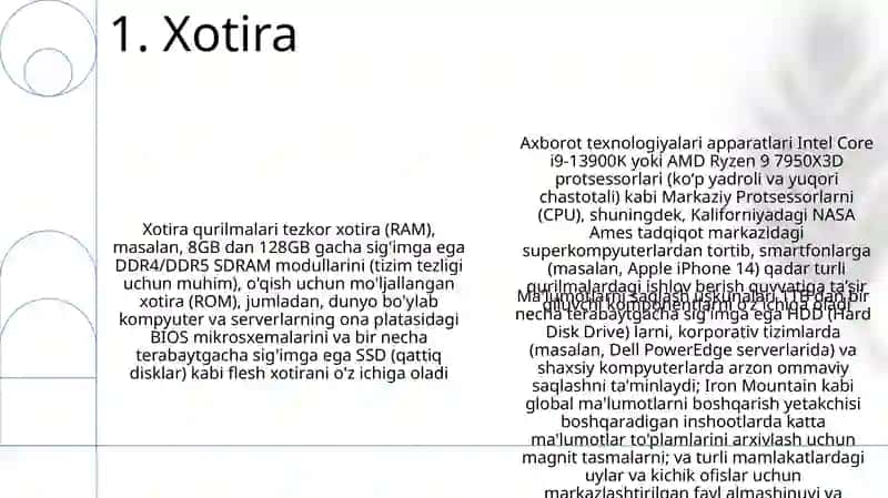 Axborot texnalogiyalarining texnik vositalari 3