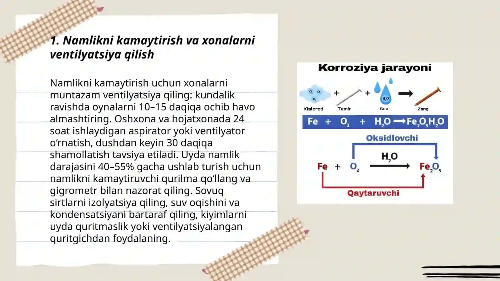 Uyda korroziyani kamaytirish yoʻllari 3