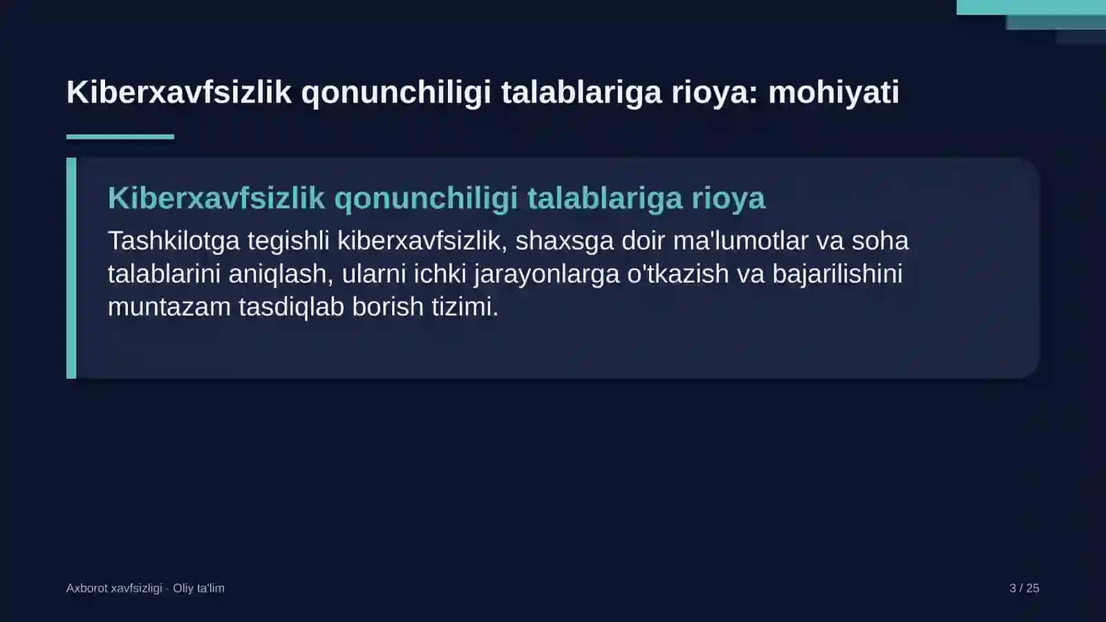 Madaniy meros obyektlarida kiberxavfsizlik bo'yicha qonunchilik talablariga rioya etish 3