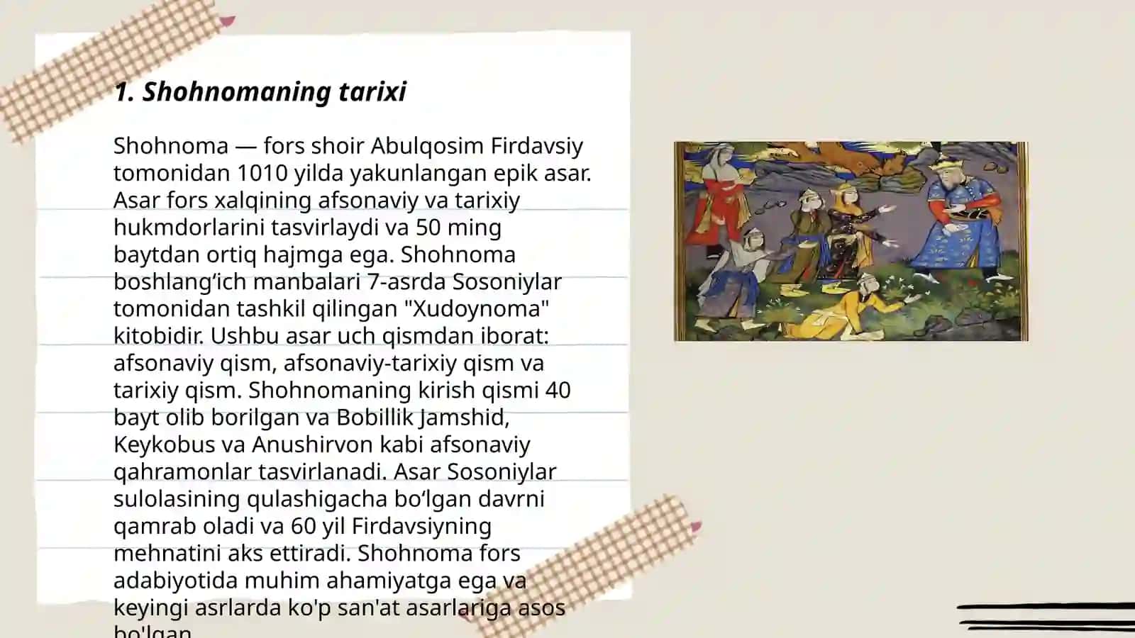 Firdavsiyning "Shohnoma " asari 3