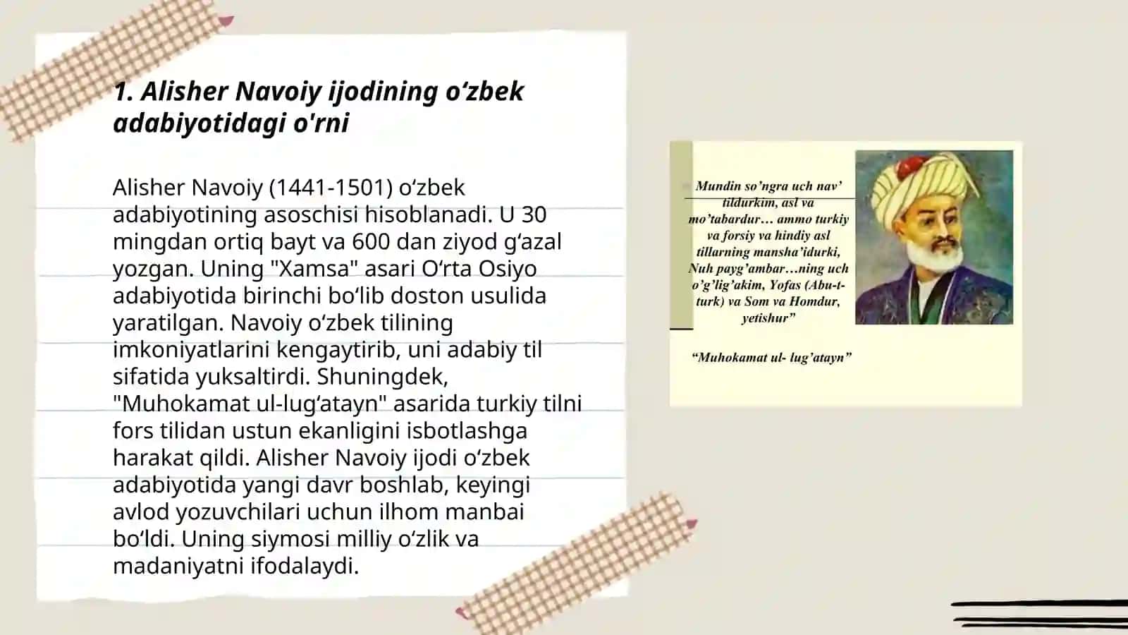 Alisher Navoiy asarlarining oʻzbek adabyoti tarixidagi axamyati 3