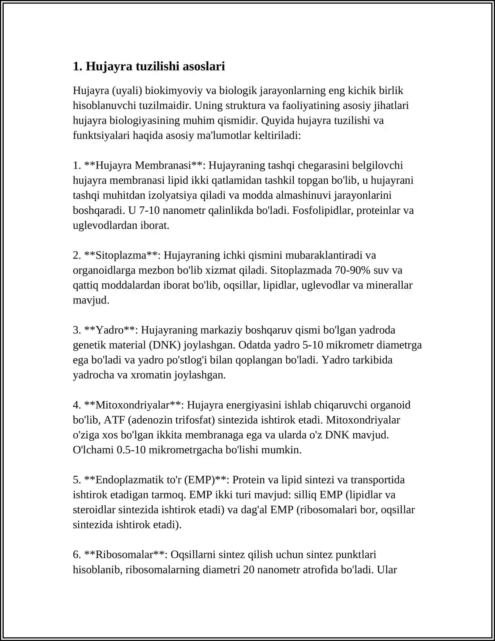 HUJAYRA TUZILISHI. HUJAYRA NA'ZARIYASI 3