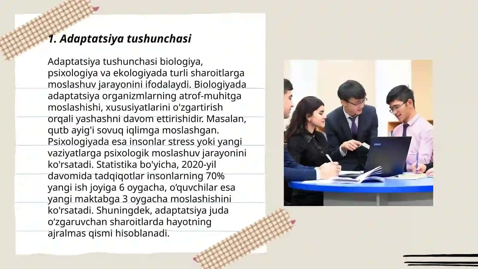 Adaptasiya jarayoni va uning bosqichlari 3