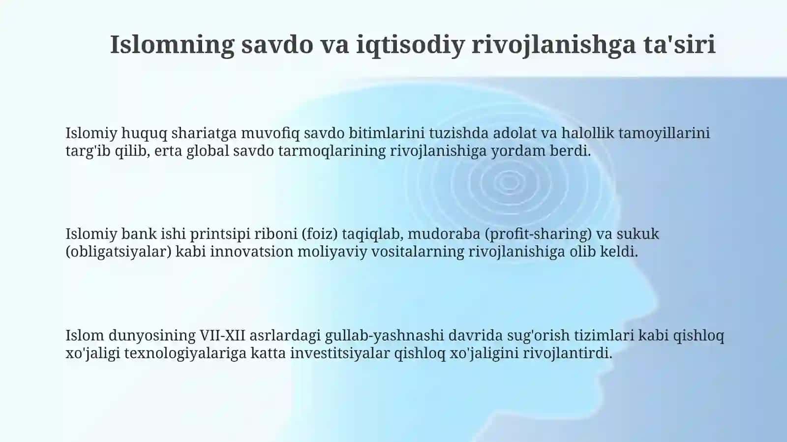 Islomdinining jahon sivilizatsiyasi rivojidagi o'rni 3