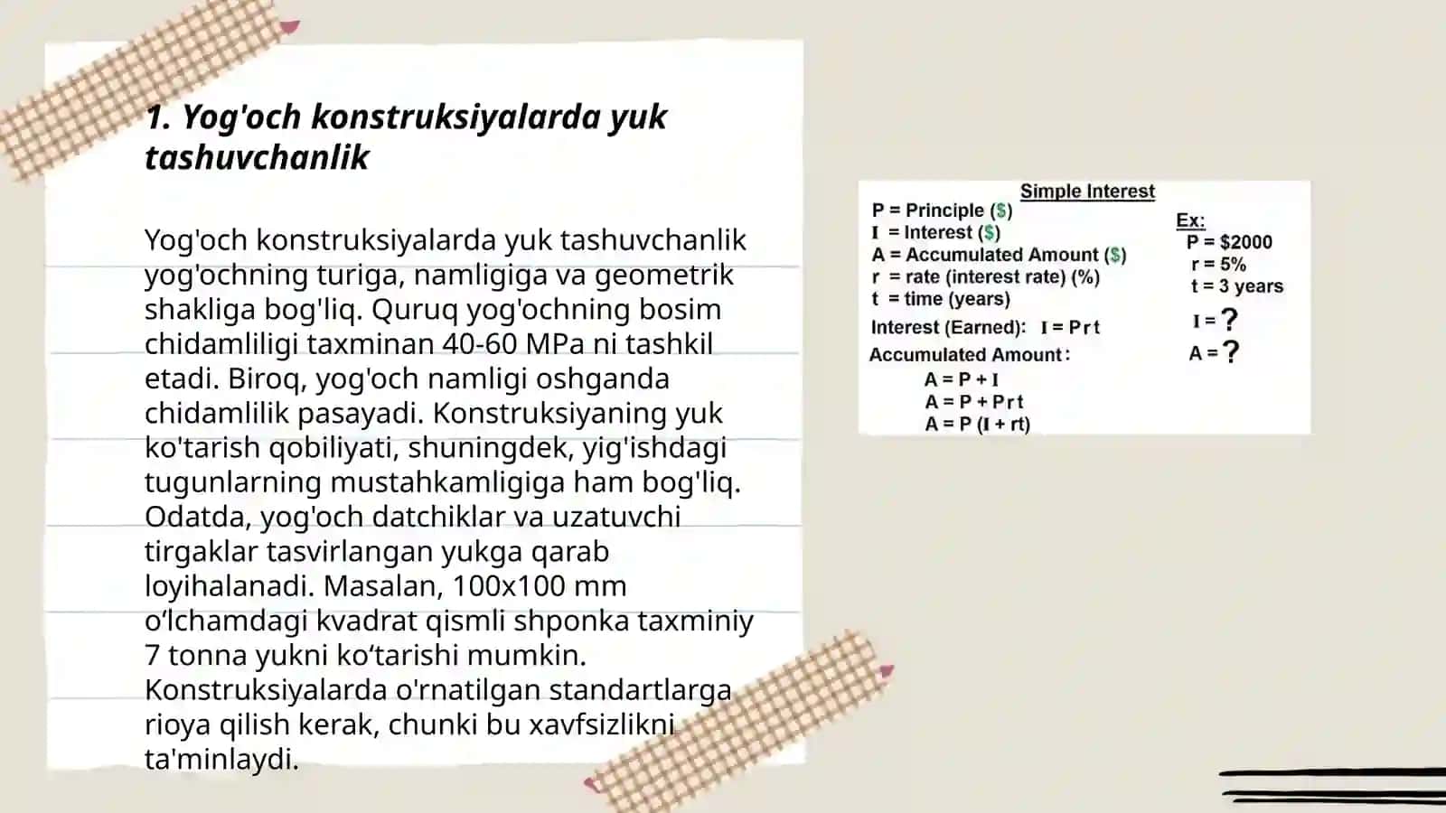Yog'och konstruksiya birikmalarni hisoblash 3