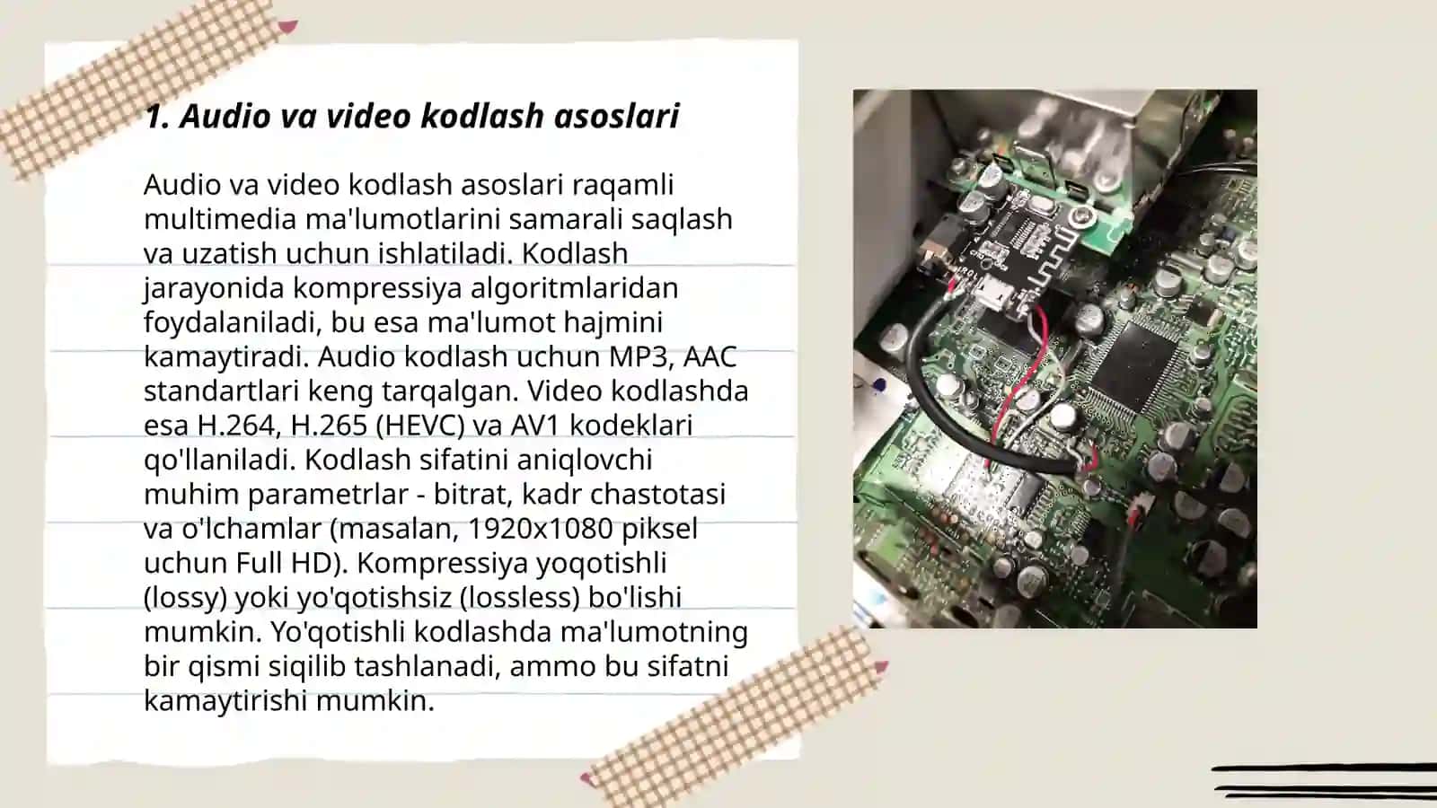 Audio va video axborotlarni kodlash boyicha resurs tayyorlash 3